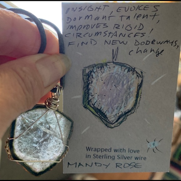 Tourmaline polished crystal slice Pendant - Picture 7 of 8